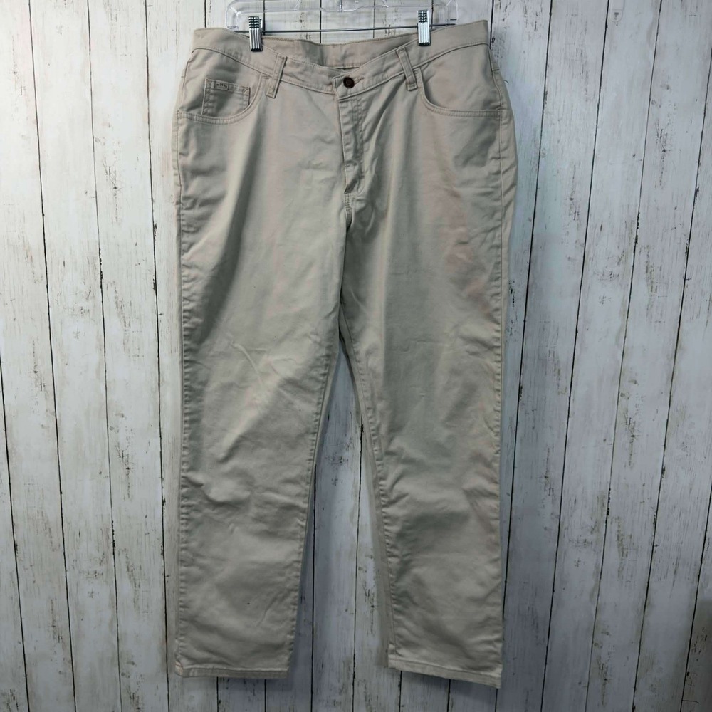 Denim Riders Women's Khaki Straight Leg‎ Pants Beige Cotton Blend Size 16W